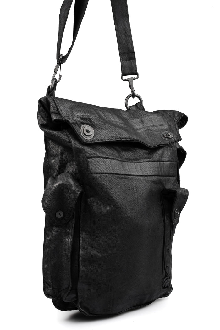 Julius_7 | SS26 - Coated Denim Gas Mask Bag, 937BGU1-C