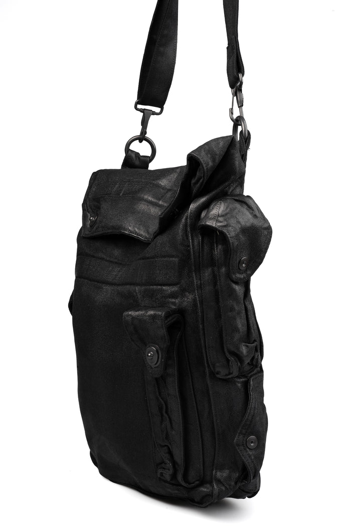 Julius_7 | SS26 - Coated Denim Gas Mask Bag, 937BGU1-C