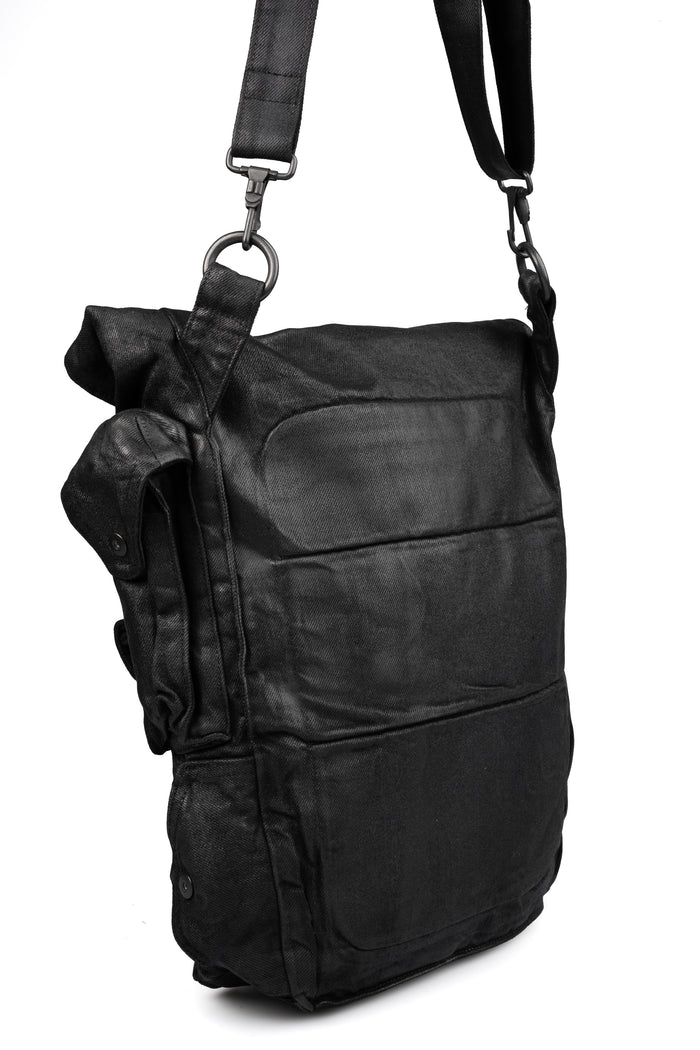 Julius_7 | SS26 - Coated Denim Gas Mask Bag, 937BGU1-C