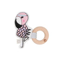 Kippins Coco Flamingo Organic Cotton Teething Rattle | Koop.co.nz