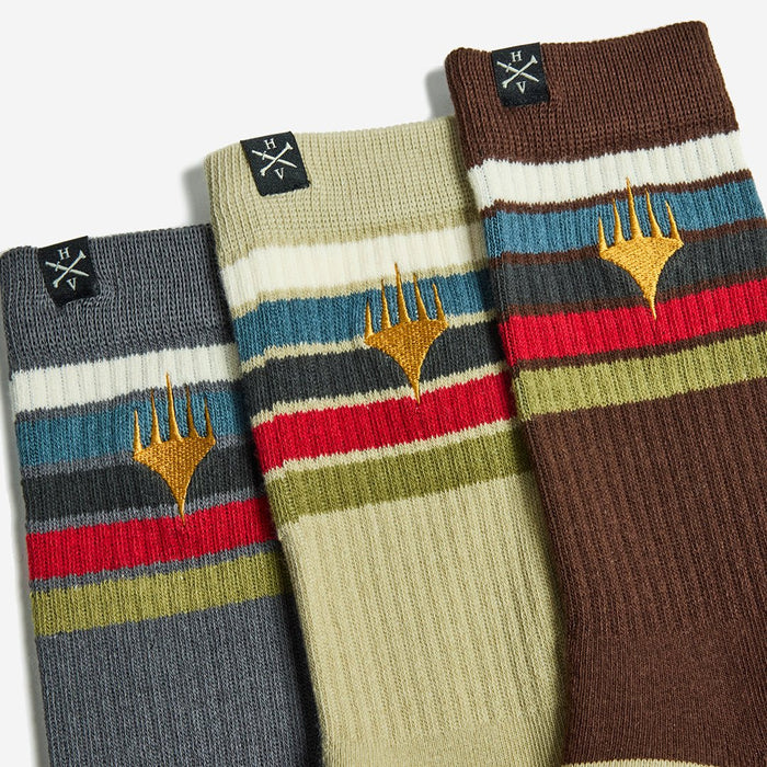 Colors of Mana Ribbed Crew Sock Set - Heroes & Villains-Magic: The Gathering-Socks