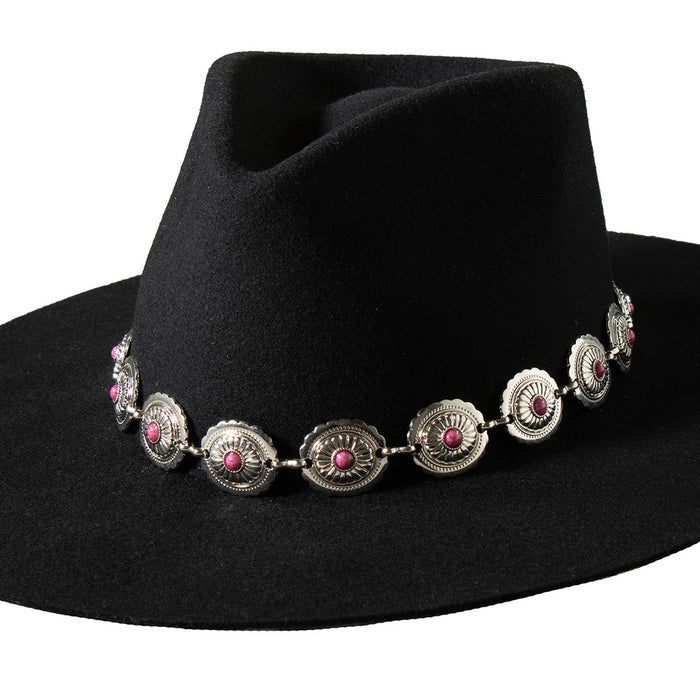 Concho Pink Stone Hat Band