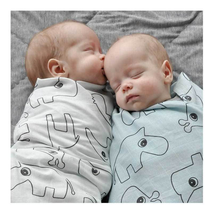 Done By Deer Contour Swaddle 2pk - Blue | Koop.co.nz