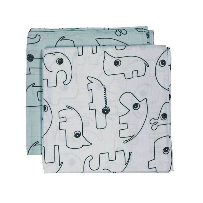 Done By Deer Contour Swaddle 2pk - Blue | Koop.co.nz