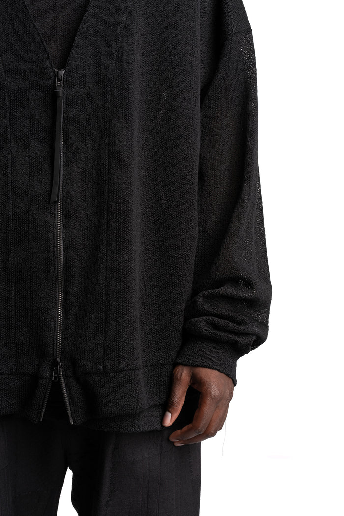 D.Hygen | SS26 - Cotton Low Gauge Knit Cardigan Layered Pullover, ST101-0426S