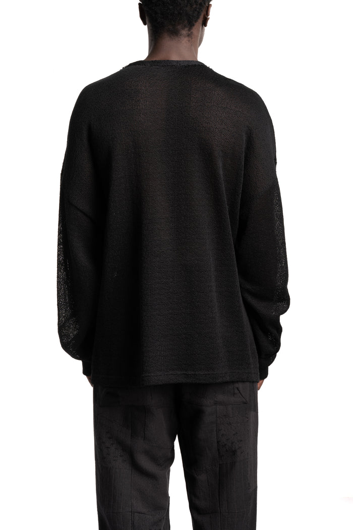 D.Hygen | SS26 - Cotton Low Gauge Knit Cardigan Layered Pullover, ST101-0426S