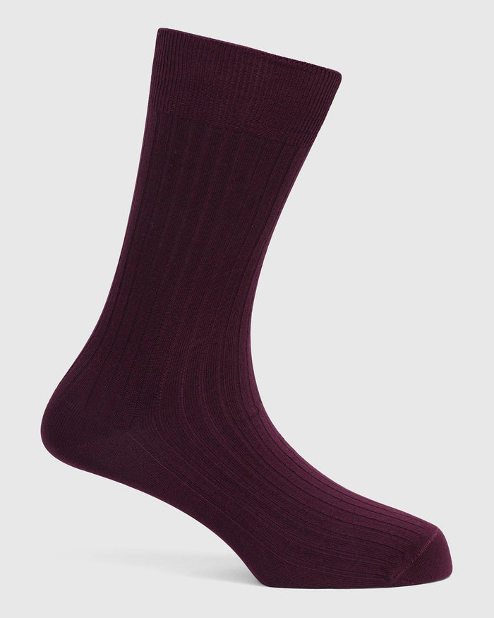Cotton Maroon Knitted Socks - Thai
