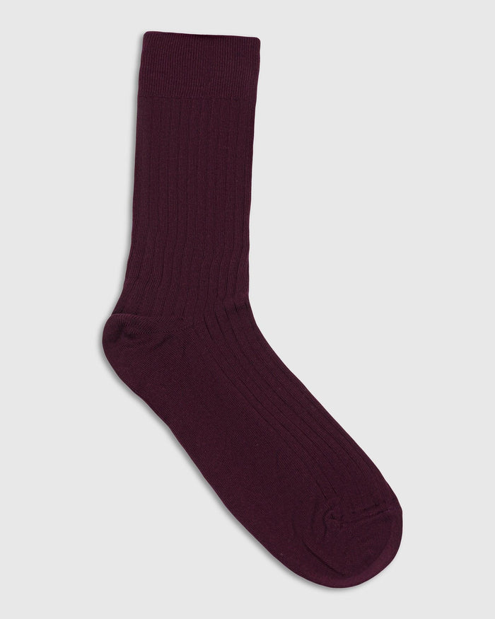 Cotton Maroon Knitted Socks - Thai