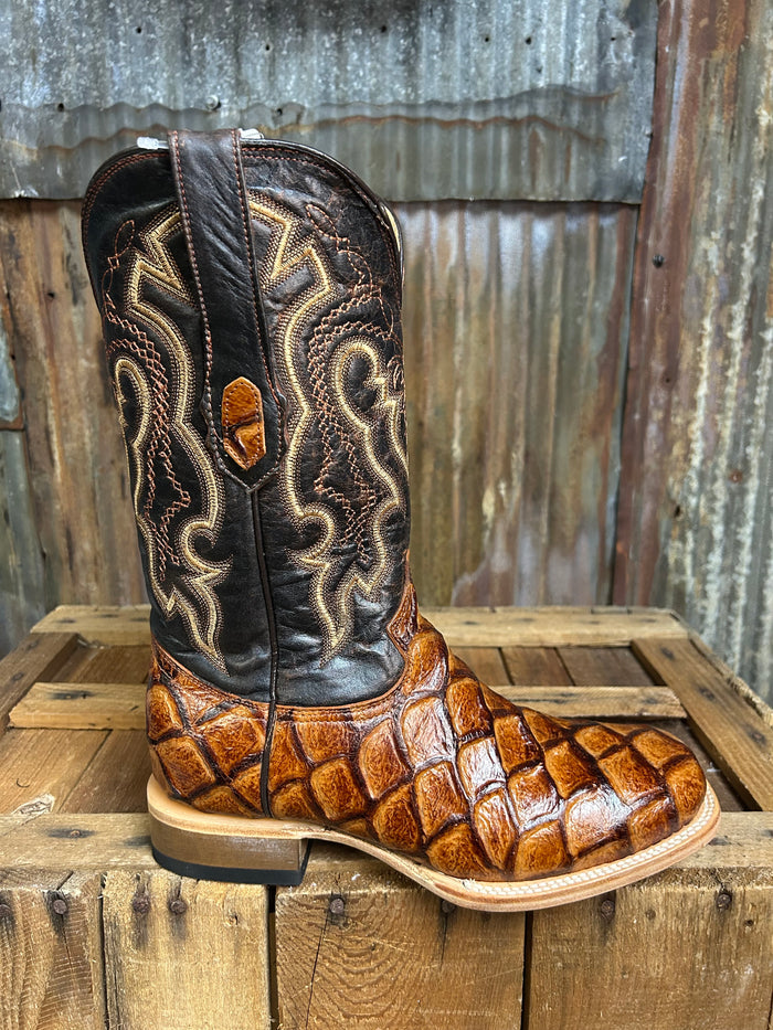 Cowtown Cognac Fish Print Western Boot