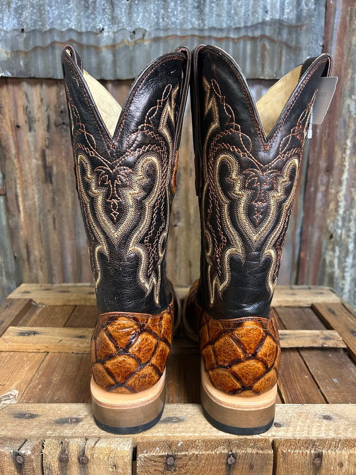 Cowtown Cognac Fish Print Western Boot