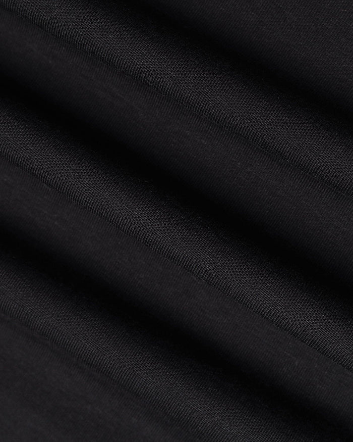 Crew Neck Black Printed T-Shirt - Foil