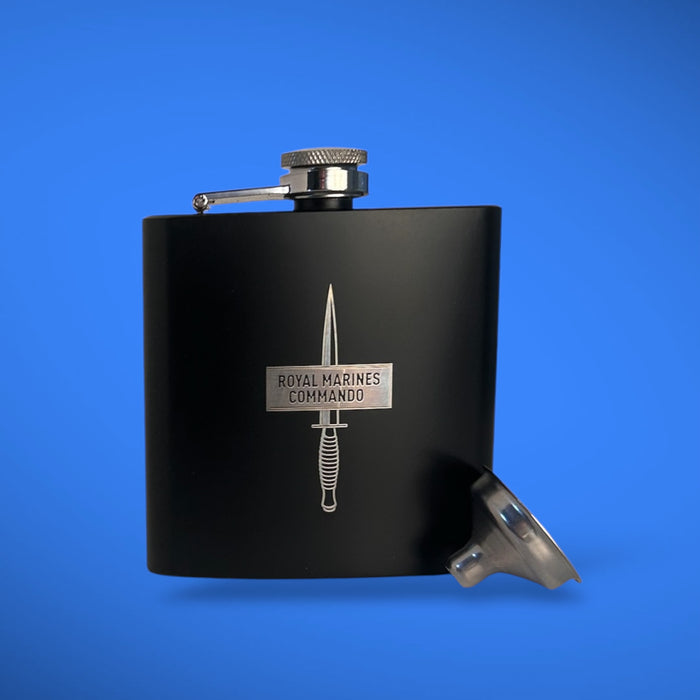Dagger & Flash Black Hip Flask