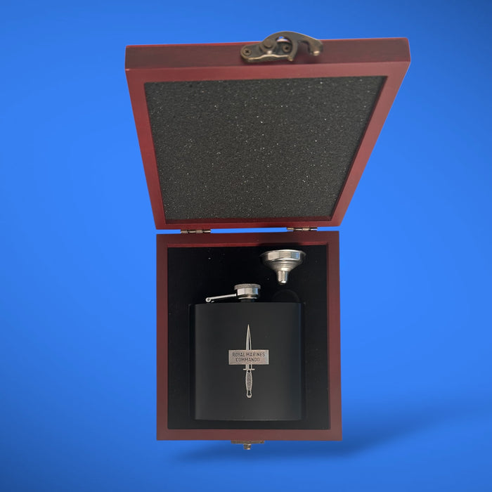 Dagger & Flash Black Hip Flask