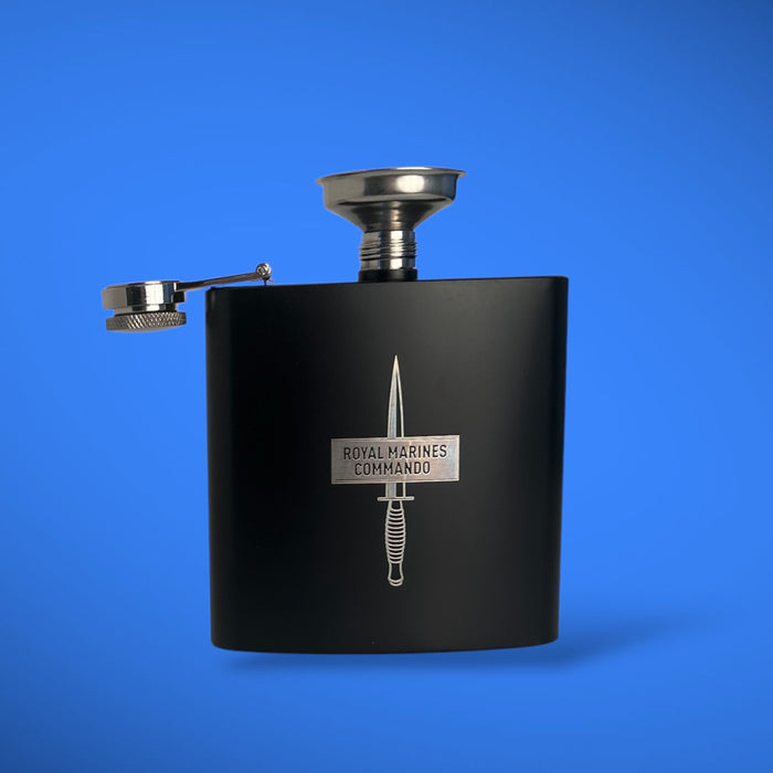Dagger & Flash Black Hip Flask