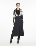 Darcy Mixed Media Dress in Black Stripe