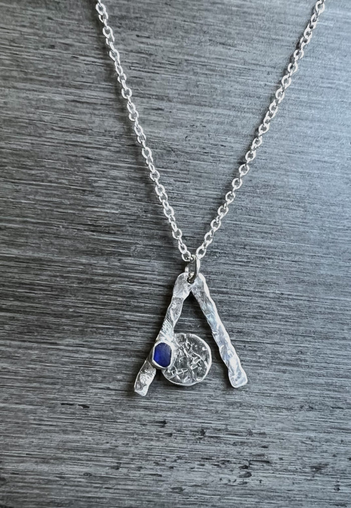 Delicate Cobalt Blue Seaglass Necklace