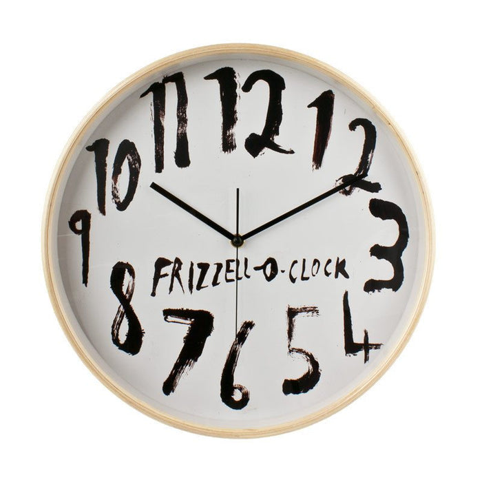 100% New Zealand Dick Frizzell Clock - Natural Frame (32cm) | Koop.co.nz