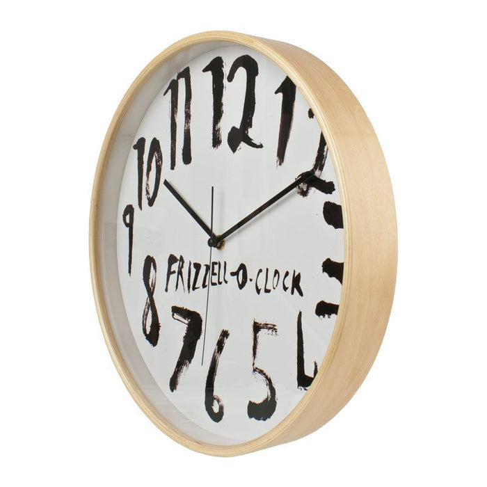 100% New Zealand Dick Frizzell Clock - Natural Frame (32cm) | Koop.co.nz