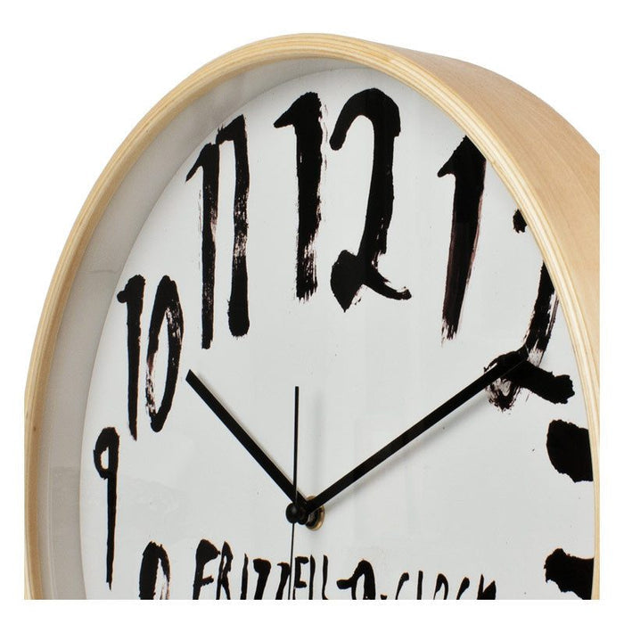 100% New Zealand Dick Frizzell Clock - Natural Frame (32cm) | Koop.co.nz