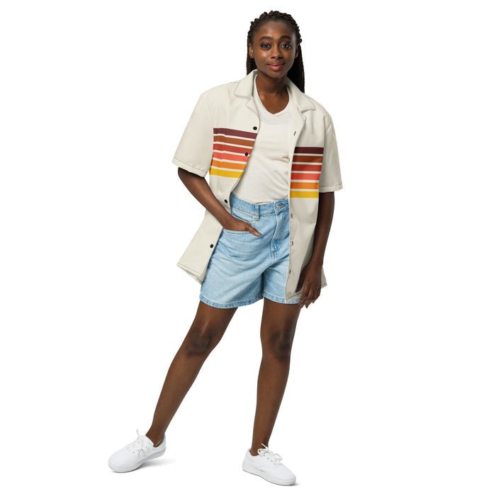 DTI Ivory Retro Island 70's Pop Unisex button shirt