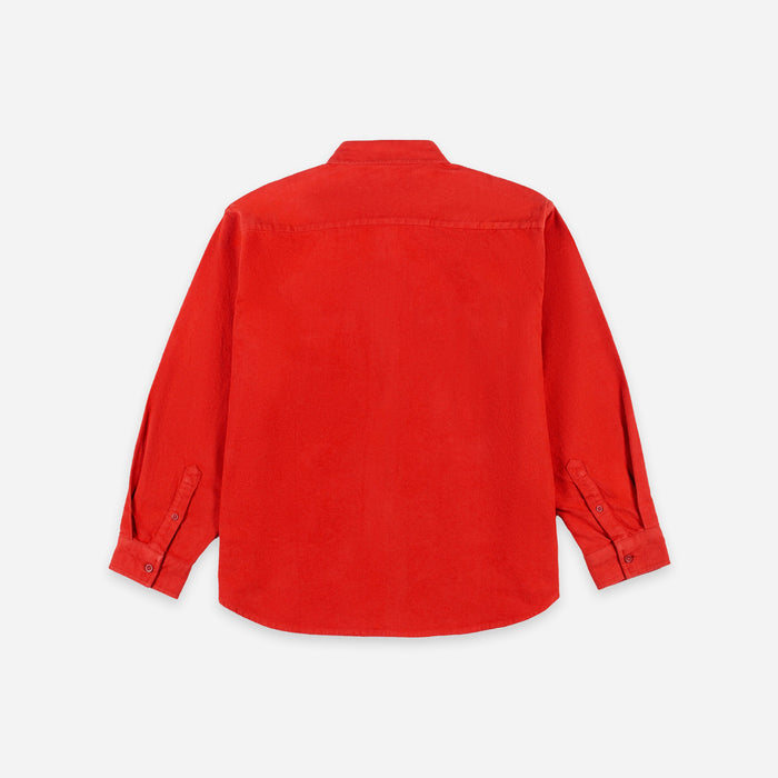 Dubbleware Notched Pocket Flannel Shirt - Bright Brick