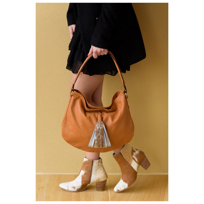 The Design Edge Dublin Bag - Jersey Hairon & Black Leather | Koop.co.nz