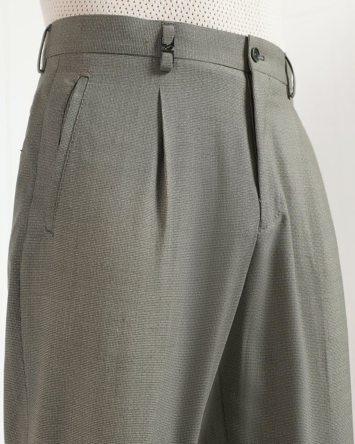 Ease Fit Formal Green Textured Trouser - Cuba