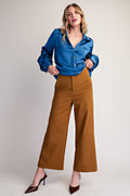 Elegance High-Waist Wide-Leg Ankle Trousers