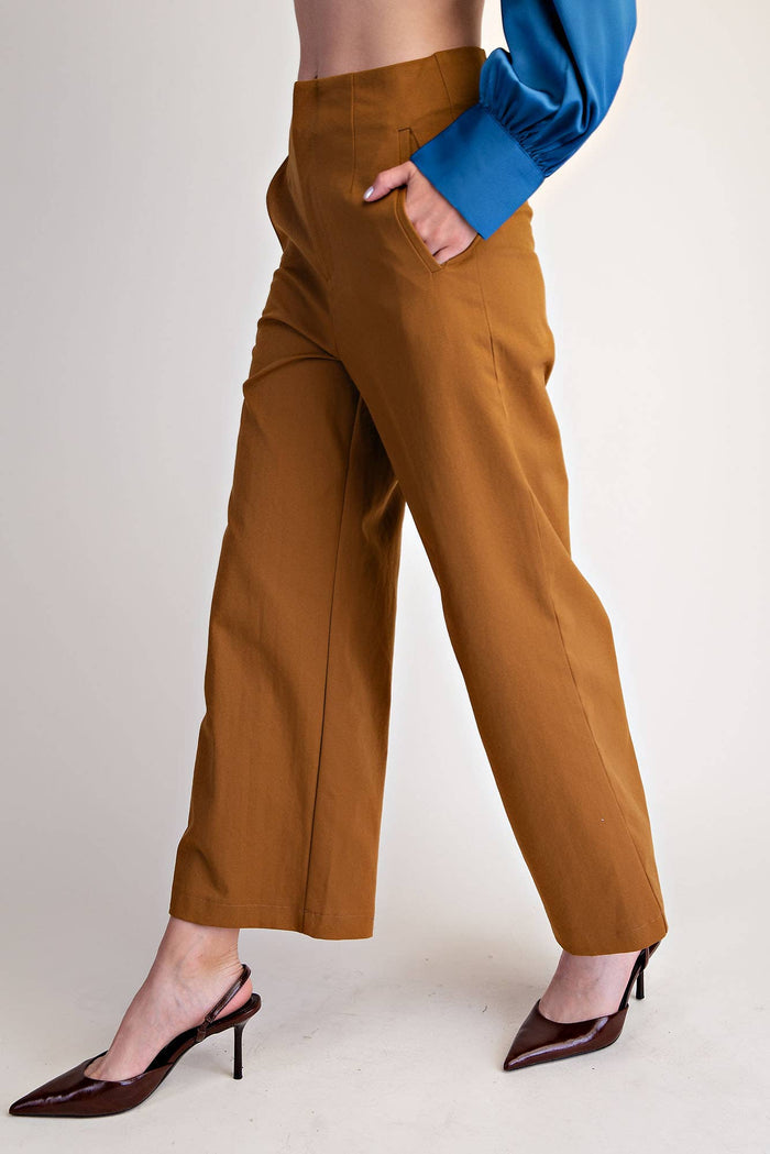 Elegance High-Waist Wide-Leg Ankle Trousers