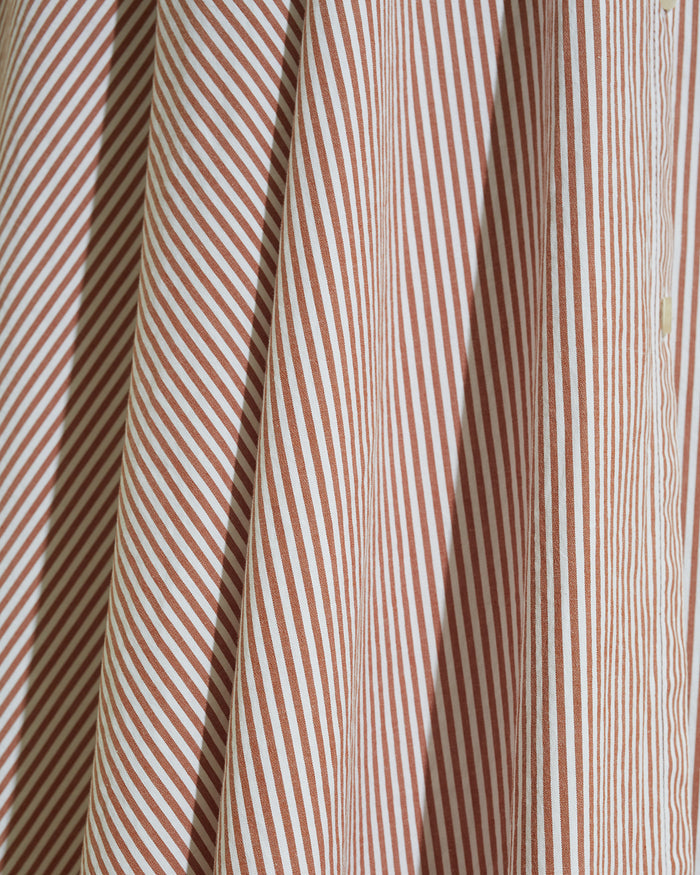 Eliza Midi Shirtdress in Rust Stripe