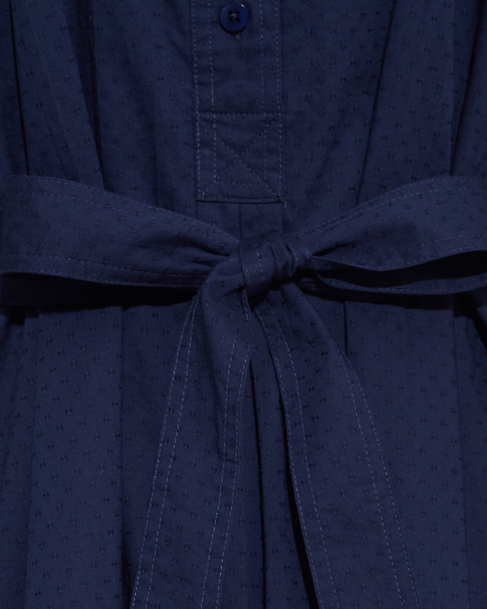 Ellie Pleated Shirtdress in Cotton Dobby