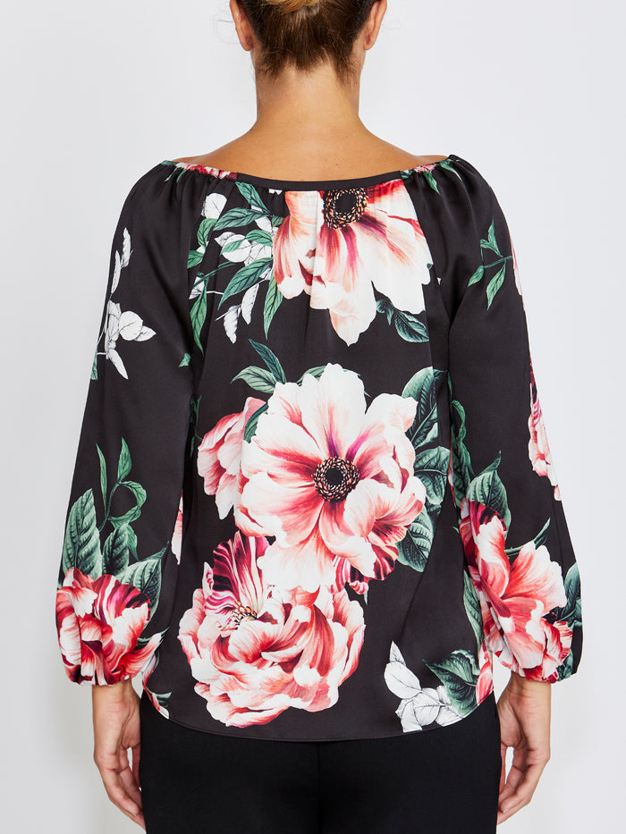 Ena Floral Satin Blouse