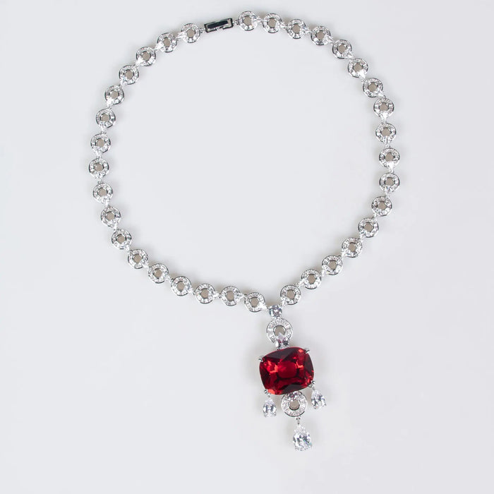 Exaggerated Unique Silver Crystal Bridal Jewelry Set JW037 Sheer Fairy