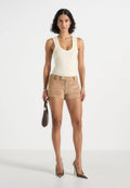 fara-suede-mini-shorts-beige