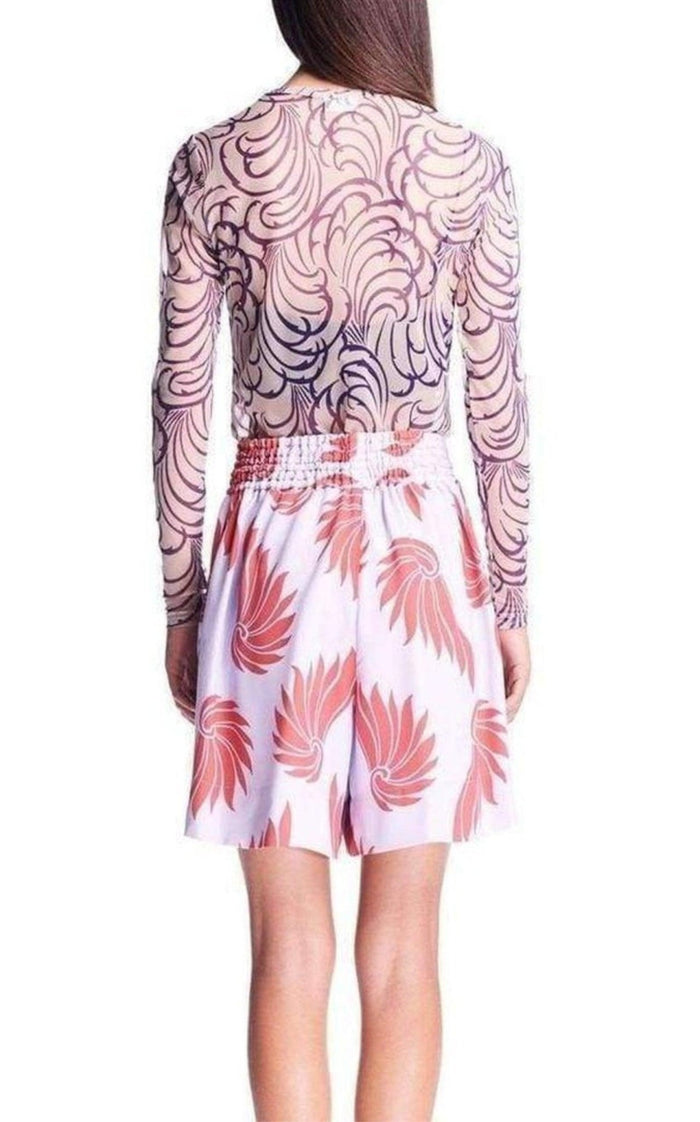 Dries Van Noten Feather Printed Shorts - Runway Catalog