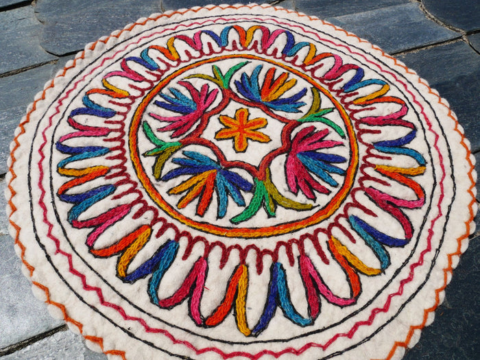 Floor seating pad, meditation cushion felted chair pad | boho seat pad - Namda - The Shanti Home