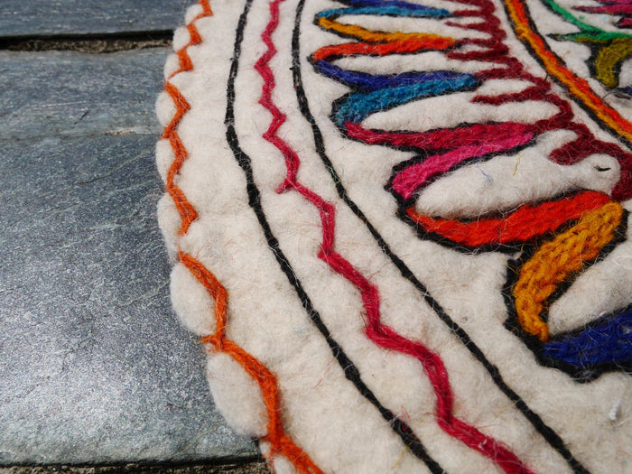 Floor seating pad, meditation cushion felted chair pad | boho seat pad - Namda - The Shanti Home