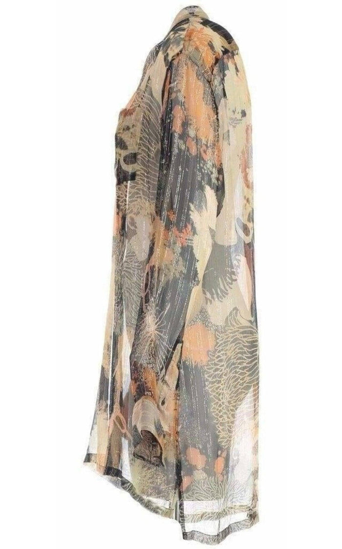 Dries Van Noten Floral Print Silk Chiffon Shirt - Runway Catalog