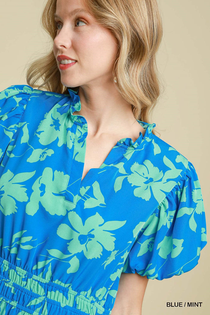 Floral Smocked Waist Dress