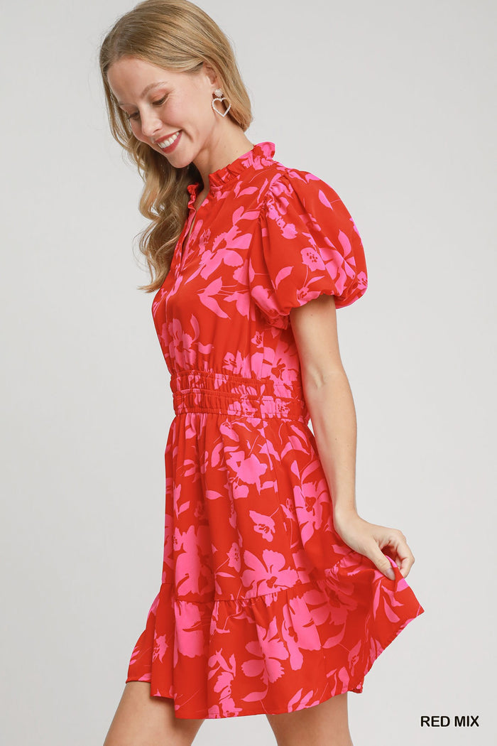 Floral Smocked Waist Dress