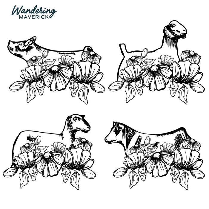 Flower Power-CHOOSE YOUR ANIMAL– Hoodie