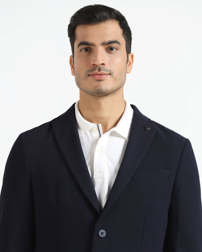 Formal Navy Textured Blazer - Caron