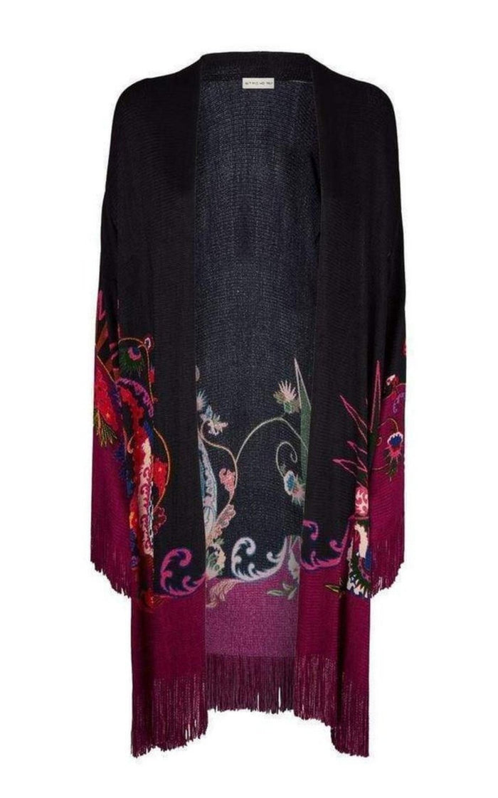 Etro Fringe Jacquard Floral Cardigan Jacket - Runway Catalog