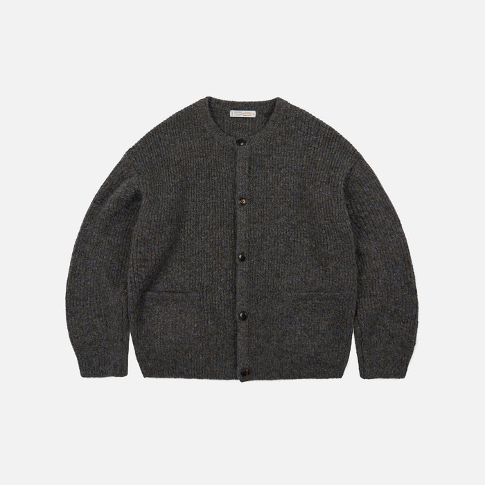 Frizmworks Brushed Wool Round Cardigan - Brown