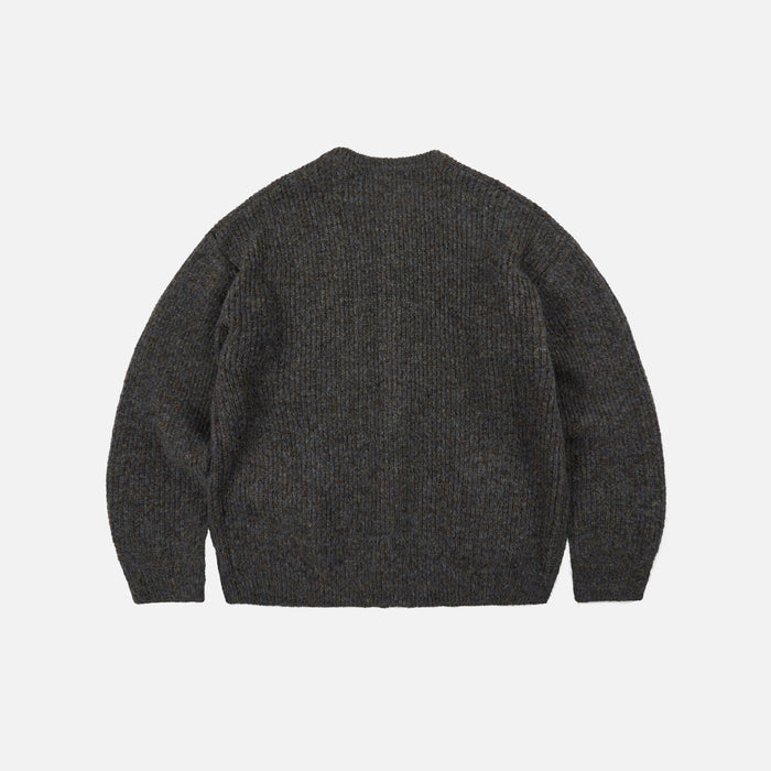 Frizmworks Brushed Wool Round Cardigan - Brown