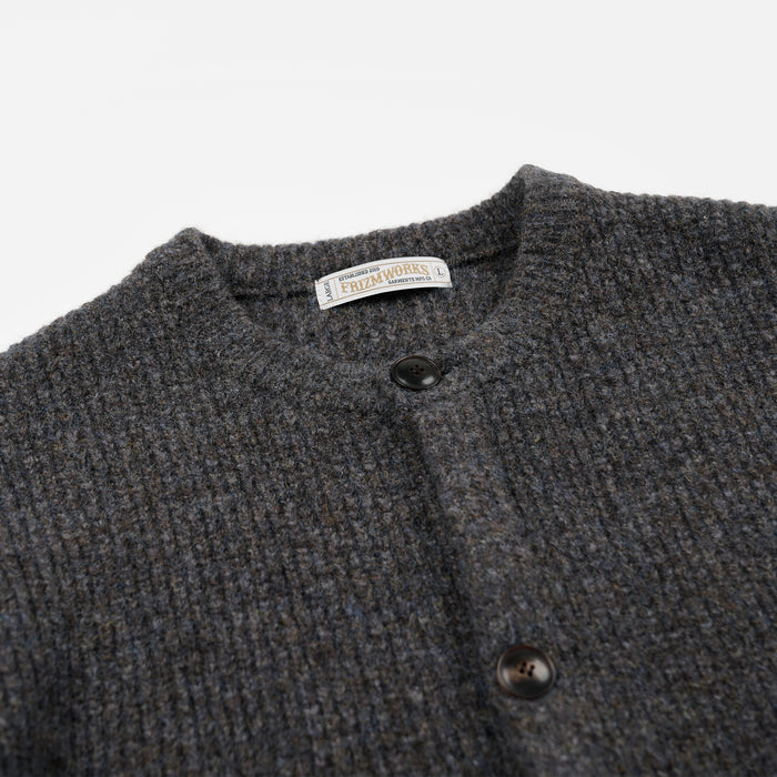 Frizmworks Brushed Wool Round Cardigan - Brown