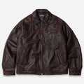 Frizmworks Destroyed Cowhide Leather Jacket - Brown