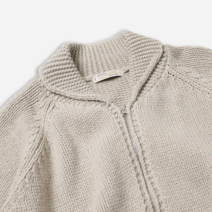 Frizmworks Heavy Cowichan Zip Cardigan - Oatmeal
