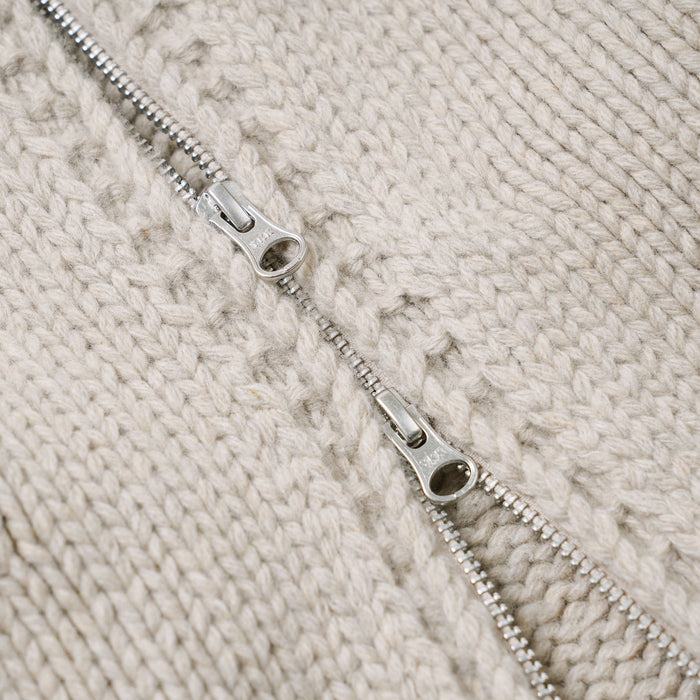 Frizmworks Heavy Cowichan Zip Cardigan - Oatmeal