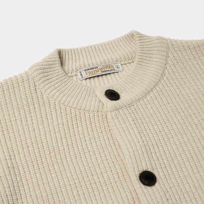 Frizmworks Heavy Wool Round Cardigan - Cream